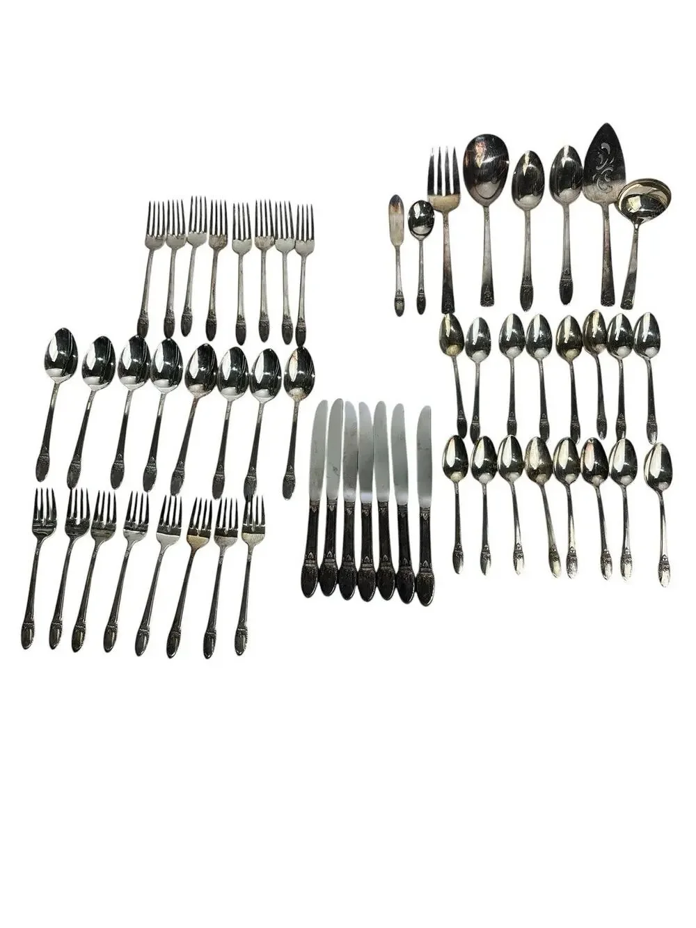 1847 Rogers Bros First Love Silverplate Flatware Set 55 Pieces Service + Serving